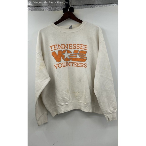 Soffe Heavy Sweats Other - Soffe Heavy Sweats Tennessee Volunteers Sweatshirt Unisex XXL White Orange FLAWS